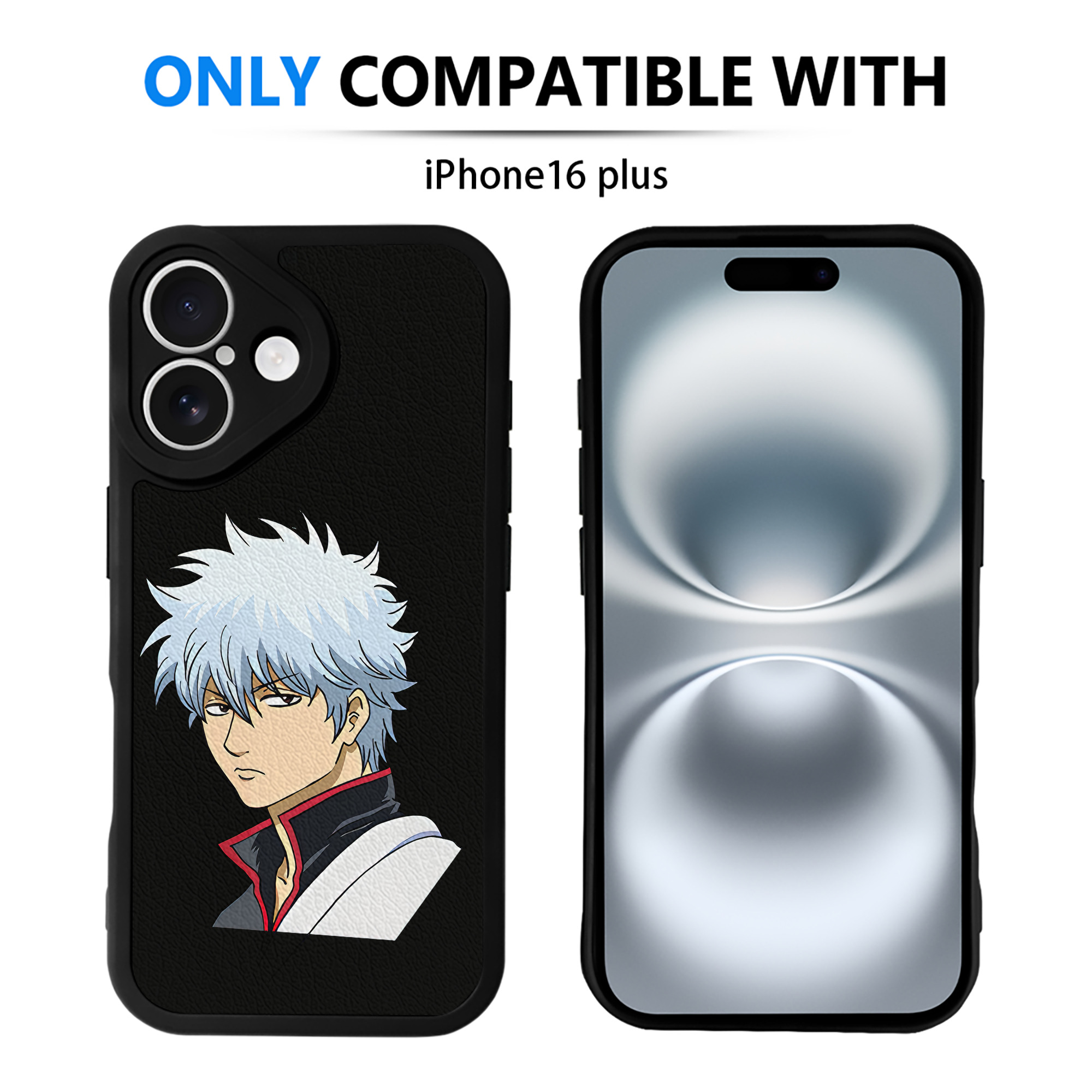 （画像用） ぎんたま 坂田銀時（さかたぎんとき） 神楽 志村新八（しむら しんぱち） GINTAMA Sakata Gintoki Kagura Shimura Shinpachi 【iPhone 16シリーズ対応】シリコンスマホケース（レザー調） 材質：シリコン